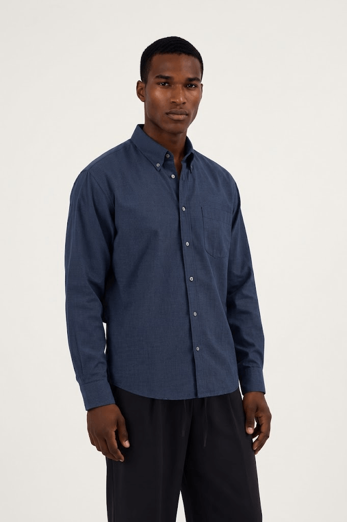 Oversized Shirt - Blue and Black Plaid