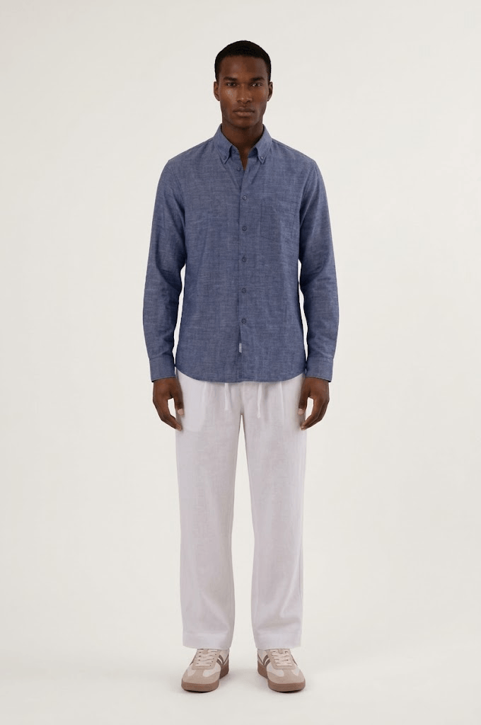 linen shirt indigo full