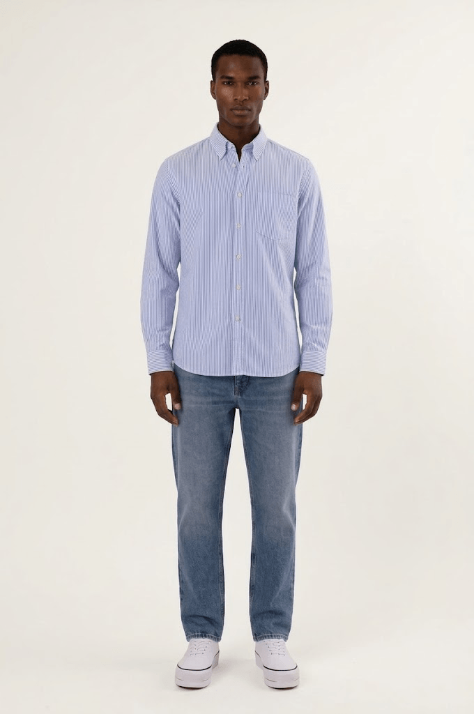 Oversized Shirt - Blue & White Stripe