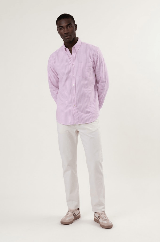 Oversized Shirt - Pink & White Stripe
