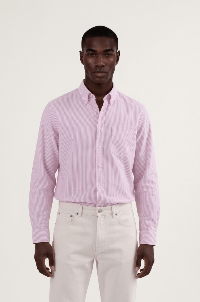 Oversized Shirt - Pink & White Stripe