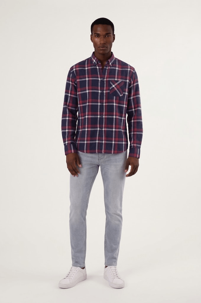 Oversized Shirt - Red & Blue Plaid