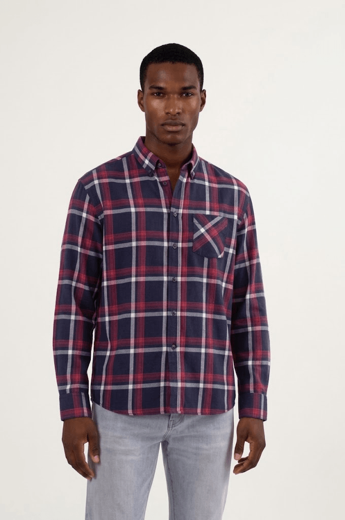 Oversized Shirt - Red & Blue Plaid