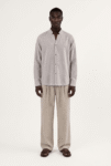Y-Neck Linen Shirt - Beige